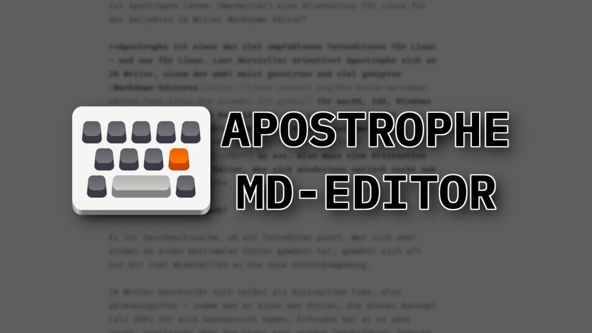Apostrophe MD Editor Linux Teaser Bild