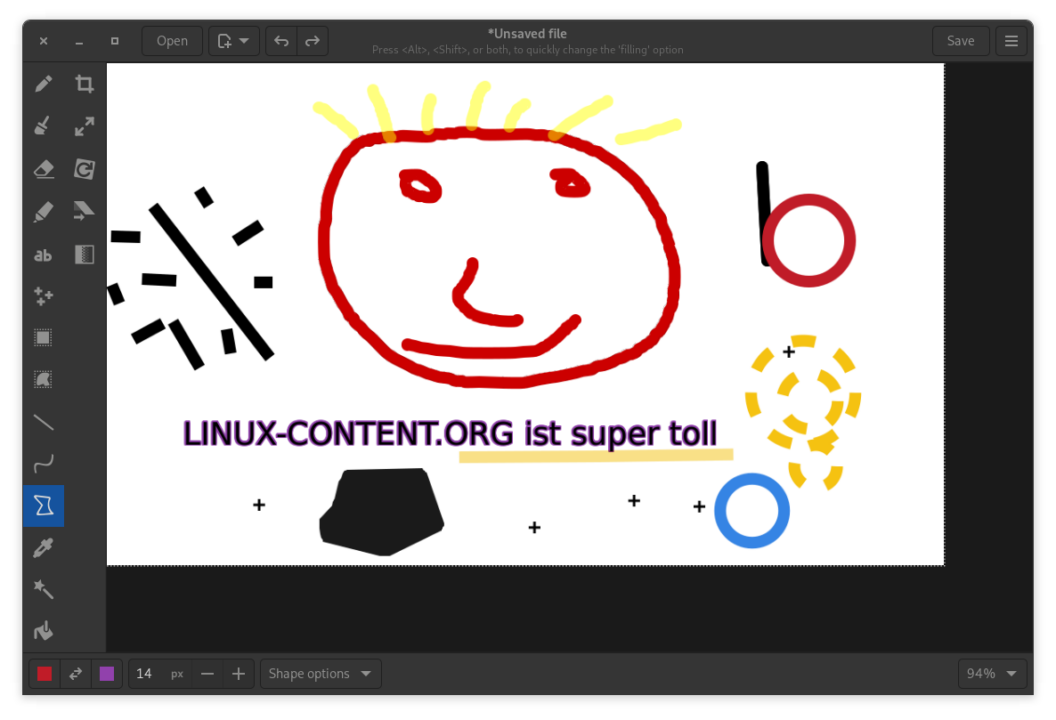Drawing Linux Gnome Paint