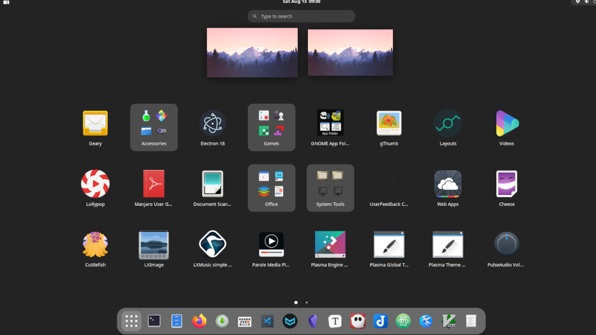 GNOME Desktop Environment App Overview