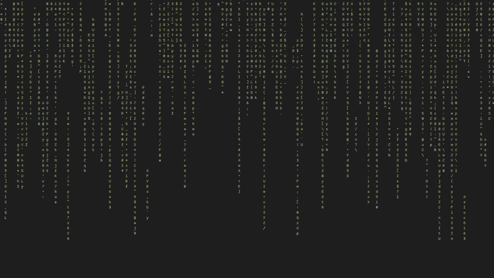 Das Programm cmatrix im Linux Terminal, grüne Buchstaben und Zahlen im Matrix-Stil