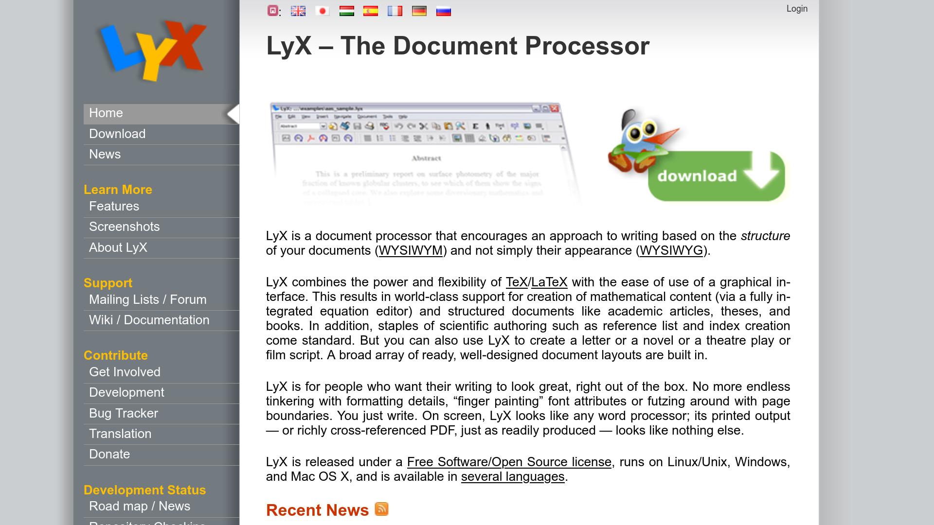 lyx homepage